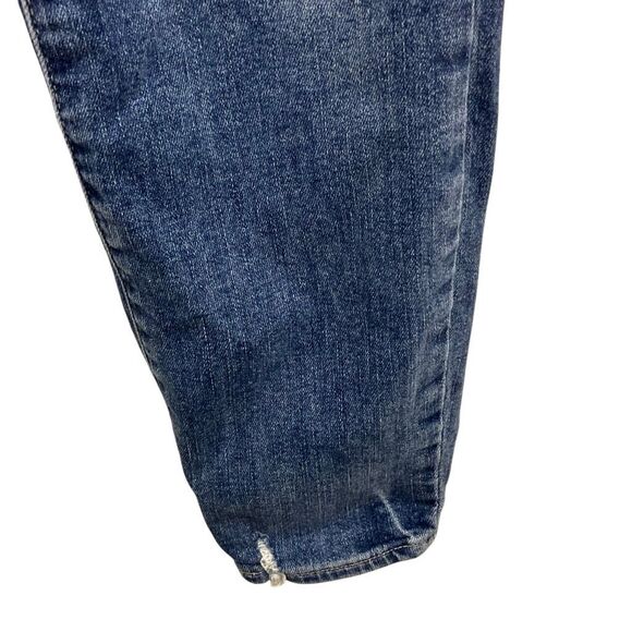 Paige “hoxton crop” torn back hem Midrise medium wash distressed jeans Sz 29 #71 - Picture 6 of 15